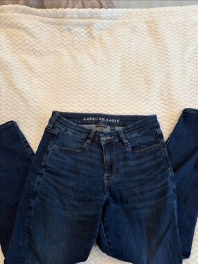 American Eagle Outfitters Deep Blue Skinny Jeans - High Rise